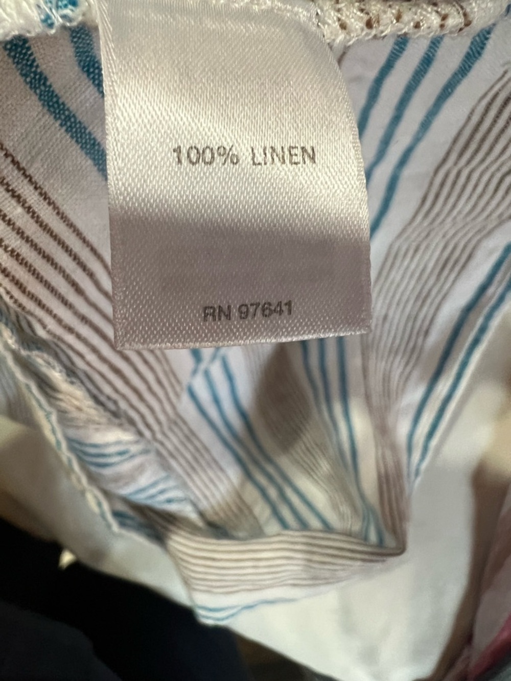 J.Jill Striped Sleeveless Linen Dress in White and Teal, Size M - Picture 10 of 10